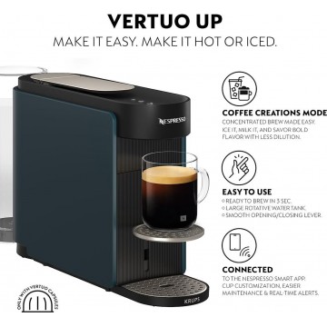 Krups Nespresso XN9404F0 Vertuo Up Καφετιέρα για Κάψουλες Vertuo Ocean Blue Krups Nespresso XN9404F0 Vertuo Up Καφετιέρα για Κάψουλες Vertuo Ocean Blue